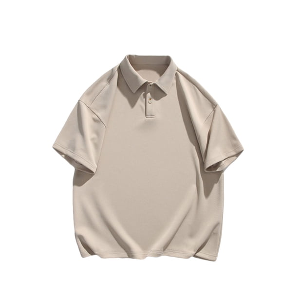 Mens Manga Corta Botón Abajo Camisas Casual Girar Abajo Cuello con Lado Dividido, Blusa de Estilo Empresarial