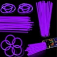 thumbnail image 2 of 100pcs Glow Sticks Bulk Party Pack 8" Glow Sticks for DIY Costume , Light Sticks, for Concert, Wedding and Birthday Glow in The Dark Party Supplies (Purple), 2 of 7