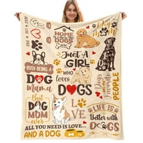 Dog Mom Gifts for Women, Gifts for Dog Lovers Throw Blanket 50x60 Inch, Just A Girl Who Loves Dogs Blanket