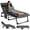 W/Black Mattress Pillow, variant on LiteHaven Heavy Duty Chaise Lounge Chair, Adjustable 4-Position Folding Chaise Lounge Chairs for Outside, Portable Lay Flat Beach Lounge Chair for Outdoor Sunbathing Beach ,W/Blue Mattress Pillow