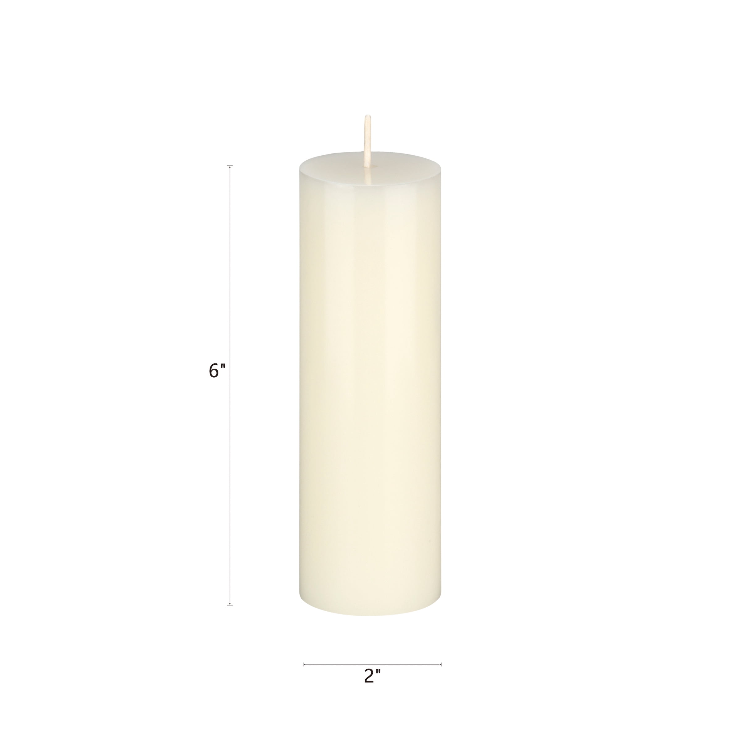 Mega Candles 1 pc Unscented Ivory Round Pillar Candle, Hand Poured Premium Wax Candles 2 Inch x 6 Inch, Home Décor, Wedding Receptions, Baby Showers, Birthdays, Celebrations, Party Favors & More