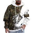 thumbnail image 1 of Sudadera con capucha para hombre, estilo casual, con cuello redondo, estampado, manga larga, blusa de poliéster, 1 of 5