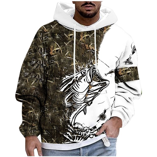 Sudadera con capucha para hombre, estilo casual, con cuello redondo, estampado, manga larga, blusa de poliéster