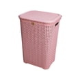thumbnail image 1 of Cesto Canasta Organizador Ropa con Tapa Rattan Plastico (Rosa), 1 of 8