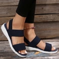 thumbnail image 6 of Women Shoes Women's Elastic Knit Strap Wedge Platform Sandals Spring Summer Open Toe Slip On Sandals for Women Wide Width Large Sizes Soft Stretch Breathable Fabric Non Slip Cushioned Insole Comfort, 6 of 6