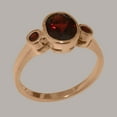 thumbnail image 2 of LBG British Made 18k Rose Gold Natural Garnet Womens Anniversary Ring - 33 size options - Size 5, 2 of 6