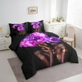 thumbnail image 3 of Erosebridal Girls Princess Bedding Sets King Size, Inspirational Quotes Bedding King Size, Purple Flower Reversible Comforter Sets with Sheets, Breathable Room Decoration, 7pcs, 3 of 6
