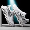 thumbnail image 5 of Men's Breathable Mesh Chunky Sneakers, Lightweight Lace-Up Running Shoes with Flame Design, Non-Slip Hollow Out Thick Sole Footwear for Gym, Walking, and Streetwear, 5 of 8