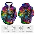 thumbnail image 4 of Rebaike Men's 3D Spider Web Hoodie Realistic Spider Pullover Sweatshirt Halloween Creepy Crawly Costume Top, 4 of 8