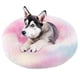 thumbnail image 1 of Cama con Forma de Dona para Perro, Antideslizante y mullida en Piel Peluda, autocalentable, Lavable a máquina (pequeña/Mediana/Grande) (Arcoiris, 60cm), 1 of 7