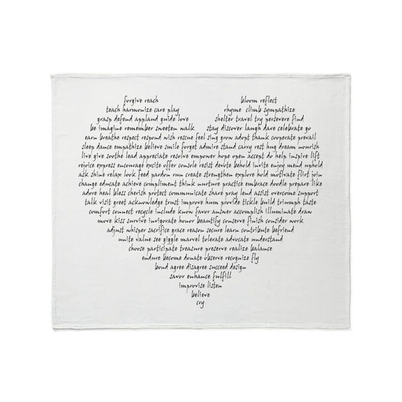CafePress - Verb Heart Throw Blanket - Soft Fleece Throw Blanket, 50"x60" for All Ages