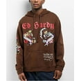 thumbnail image 4 of Ed Hardy Men's Hoodie Panther Tiger Fleece Pullover Sweatshirt (Small, Cocoa (Brown)), 4 of 7