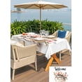 thumbnail image 6 of 52x70 Inch Outdoor Tablecloth with Umbrella Hole Zipper Rectangle Cat Flower Rectangular Tablecloths Outside Waterproof Spring Cute Idyllic Animal Garland Floral Patio Table Cover for Picnic Party, 6 of 8
