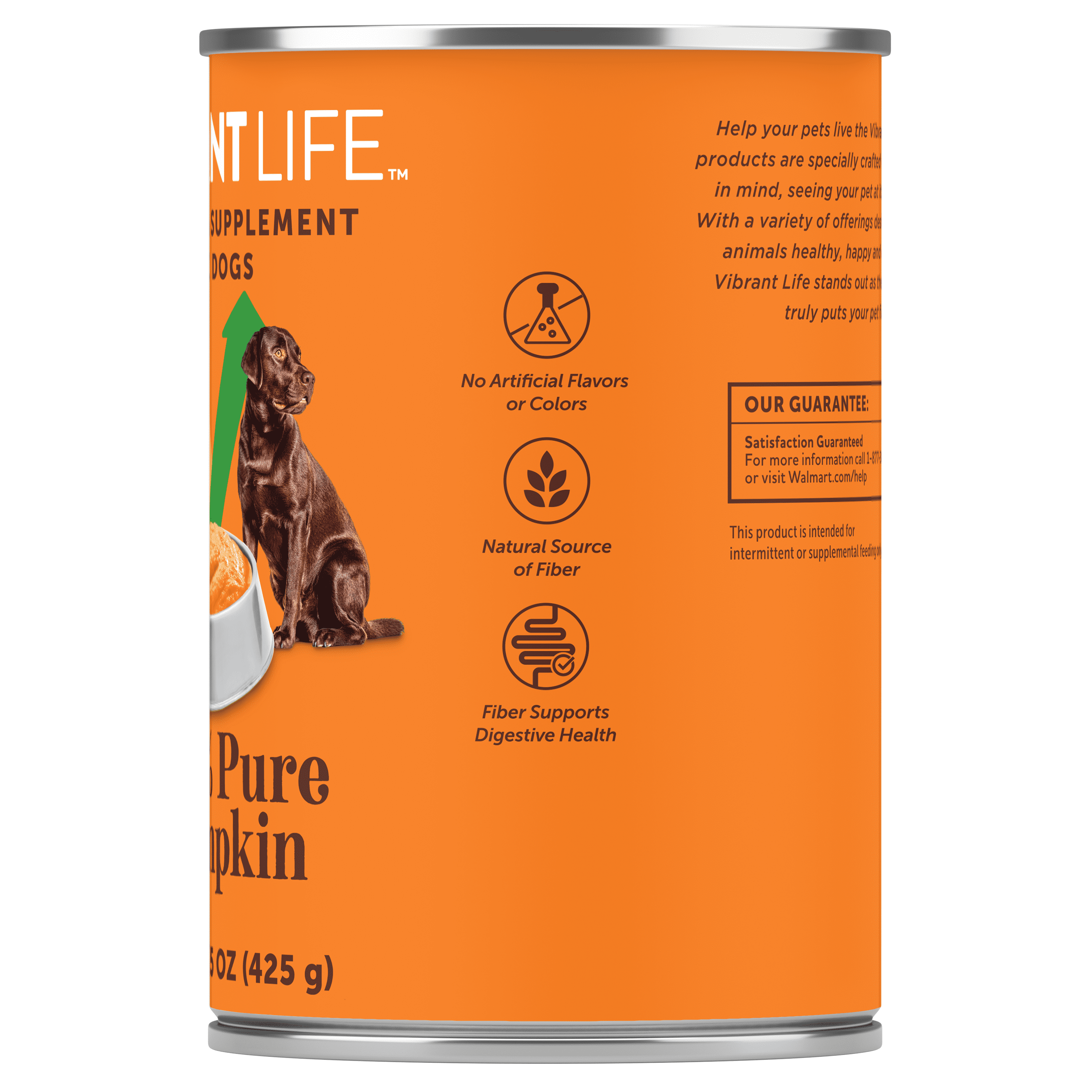 Vibrant Life 100% Pure Pumpkin Digestive Supplement for Dogs, 15oz