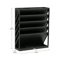 thumbnail image 3 of Mind Reader 5-Tier Vertical File Storage, Desktop Organizer, Wall Mount, Office, Plastic, 13"L x 4.25"W x 16"H, Black, 3 of 7