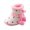 Pink, variant on Magazine Newborn Baby Girl Boy Sole Boots With Balls Soft Bottom Toddler Non-slip Booties