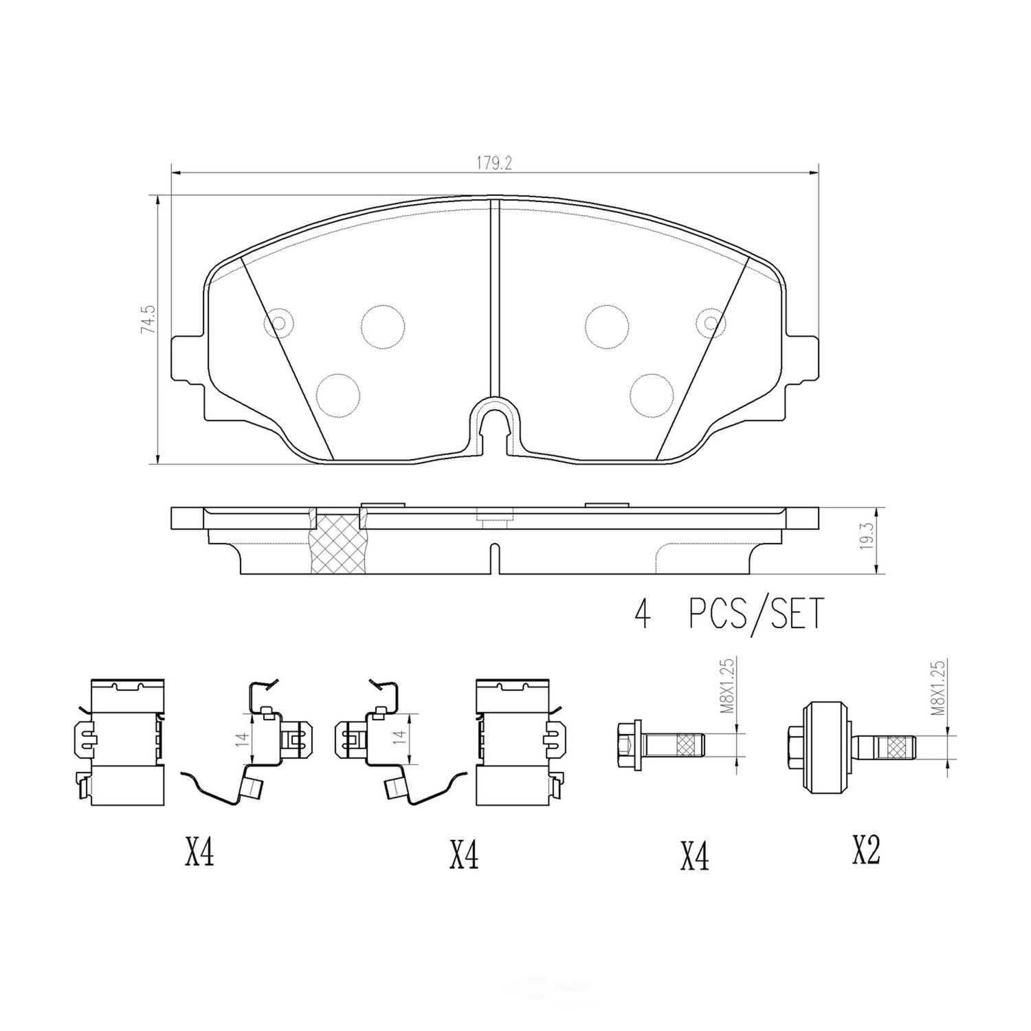 Brembo P85176N PRIME Ceramic Brake Pad Set