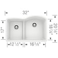 thumbnail image 2 of Blanco Ka-441603 Diamond 32-1/16" Undermount Double Basin Granite Composite Kitchen Sink -, 2 of 7