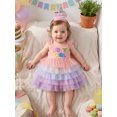 thumbnail image 5 of RUINIXCW Toddler Baby Girl Birthday Tutu Dress 1 2 3 4 5 Years Birthday Cake Smash Outfit Baby Girls Photoshoot Outfits Ruffle Sleeveless Letter Embroidery Tulle Dress, 5 of 9