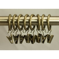 Urbanest 1" Metal Curtain Rod Rings with Clips, Fits up to 3/4″ Rod – Durable Drapery Rings for Smooth Gliding & Secure Grip, 40 Pieces, Antique Brass