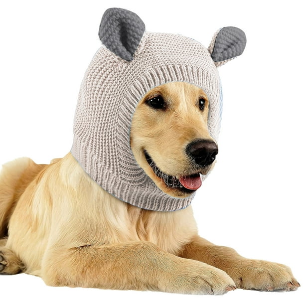 Orejeras para perros, protección contra el ruido, gorros tejidos para perros, orejas de mascota, cubierta cálida para orejas de perro, gorro de invierno, envoltura para la cabeza de perro, disfraz de