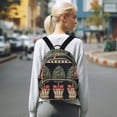thumbnail image 7 of FORMRS Mini Backpack Purse for Women Travel Daypack Casual Shoulder Bag, Beige Striped Trees, 7 of 7