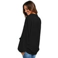 thumbnail image 2 of Jusfitsu Womens Chiffon Blouses Shirts Casual V Neck Tunics Shirts Lantern Long Sleeve Top Loose Blouse Tops, 2 of 5