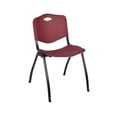 thumbnail image 5 of Cain 36" Round Breakroom Table- Mahogany & 4 'M' Stack Chairs- Burgundy, 5 of 8