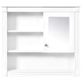 thumbnail image 4 of 32-Inch White Wall-Mounted Bathroom Cabinet | Ideal for Kitchen, Bedroom, Hallway Storage | Durable MDF and Clear Glass Reflection | Eliminate Clutter in Various Rooms, 4 of 6