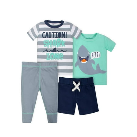 Gerber Graduates Shirts, Short and Pant Mix N Match Outfit Sets, 4pc (Toddler Boys)