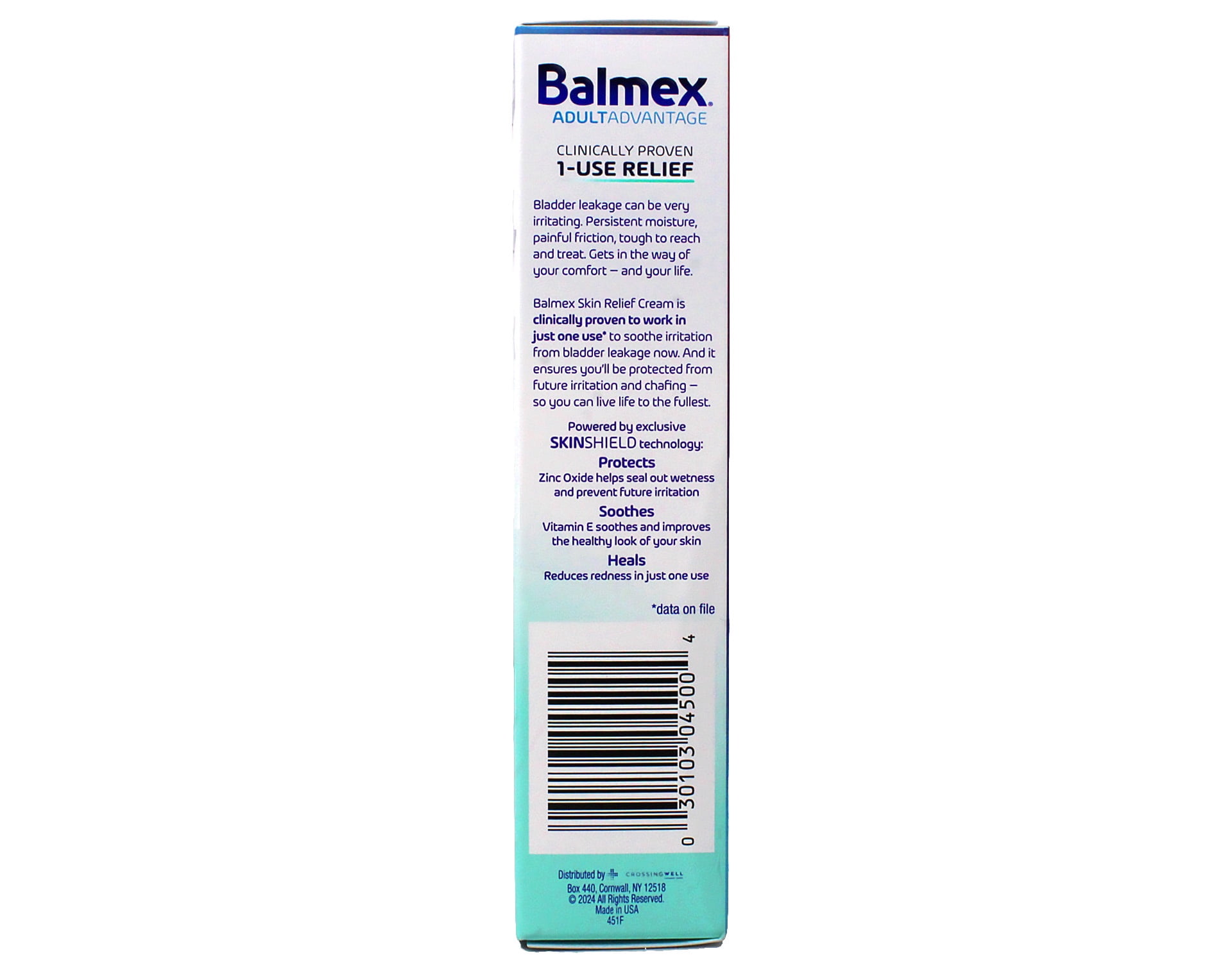 Balmex AdultAdvantage Bprotected Skin Relief Healing Cream, with Zinc Oxide Barrier Cream Protection + Skinshield Soothing Botanicals for Adult Incontinence, Adult Rash and Bed Sores, 3oz (Pack of 3)