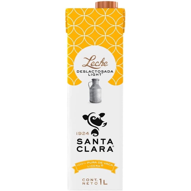 Leche Deslactosada Light , Leche Santa Clara 1 litro, Pack de 12 SantaClara S5-98DF-HTQF