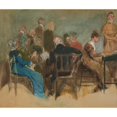 thumbnail image 2 of Edwin Austin Abbey 14x12 Black Ornate Wood Framed Double Matted Museum Art Print Titled: Sketch of Women in an Interior - Unidentified&nbsp;Illustration, 2 of 5