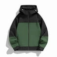 thumbnail image 4 of COSFO Colorblock Men's Rain Jacket Waterproof Hooded Windbreaker Outdoor Hiking Full Zip Loose Fit Long Sleeve Winter Coats for Men, 4 of 4