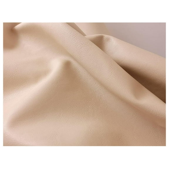Bone offwhite Soft Faux Leather Fabric Sheet PU (Peta Approved Vegan) Sold by The Yard Synthetic Pleather 0.9 mm Nappa Soft Smooth Upholstery (Bone, by The Yard)