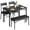 Black, variant on GAOMON Dining Table Set for 4, Kitchen Table with Upholstered Bench & Chairs, Rectangular Dining Room Table for Small Spaces, Apartments, or Kitchens
