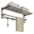 thumbnail image 1 of Toallero de baño de acero inoxidable con barra y ganchos, plegable for pared., 1 of 6
