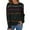 Black, variant on DOKOTOO Women's Sweater Striped Long Sleeve Black Knit Top for Fall Spring Winter Crew Neck