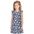 thumbnail image 1 of Lukts Chemises de Nuit Imprimé Animaux Mignons pour Filles Pyjama Princesse Manches à Volants Robe de Nuit-TTG, 1 of 6