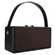 thumbnail image 2 of Altavoz Bluetooth portátil con subwoofer negro de madera D30 con correa de mano y cable de audio, 2 of 8