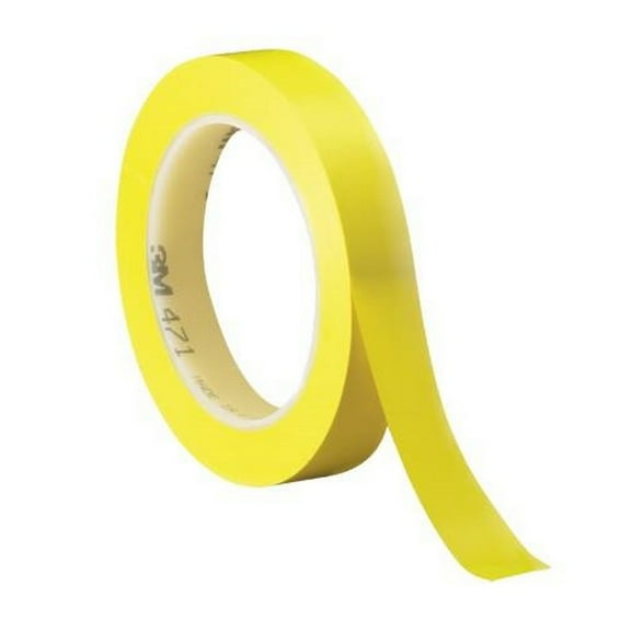 3M Vinyl Tape 471 Yellow 3/4" X 36 Yard Roll (3 Pack)