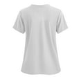 thumbnail image 4 of Women Set Casual Solid Color V Neck Short Sleeve Scrub Top with Pockets, 4 of 4
