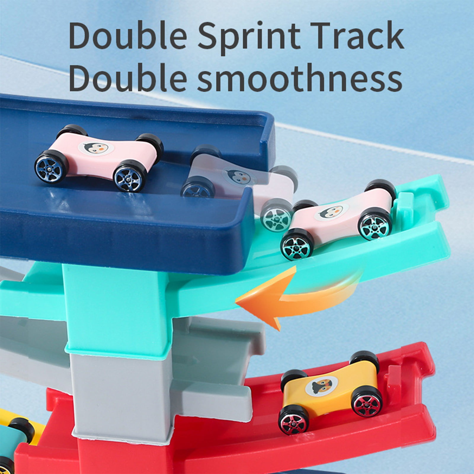 Pretend Play Toys for Toddlers Dress Up Educational Toy for 1 Year Boys Girls Race Track Car Ramp Toys for Kids Motor Skills Race Tracks Car Ramp Vehicle Playsets with 10 Mini Cars and