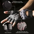 thumbnail image 3 of Xinyolin 1 Pair Sport Gloves Hollow Mesh Half Finger Unisex Anti-slip Great Friction Wear-Resistant Full Palm Protection Weightlifting Cycling Workout Outdoor Gym Gloves, 3 of 7