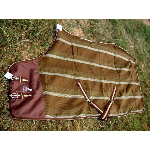 60" Horse Cotton Sheet Blanket Rug Summer Spring Brown 5305