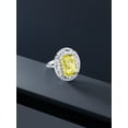 thumbnail image 4 of Gem Stone King 7.62 Ct Octagon Checkerboard Yellow Lemon Quartz 925 Sterling Silver Ring, 4 of 4