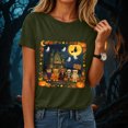 thumbnail image 2 of Ahadesign Halloween Costume Womens Halloween Short Sleeve Crew Neck Shirts Fall Halloween Funny Skull Graphic Length Sleeve Top Spooky Season Tees (AG,S), 2 of 9