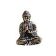 thumbnail image 4 of Pequeña figura de Buda de latón sentado para mesa, decoración de recuerdo, mascota de té en miniatura 24x29 cm, 4 of 9
