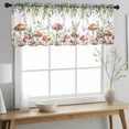 thumbnail image 2 of Mushrooms Valance Curtains for Kitchen/Living Room/Bathroom/Bedroom Window, Rod Pocket Small Topper Half Short Window Curtains Voile Sheer Scarf, Spring Flowers Leaves Butterflies Botanical 54"x18", 2 of 8