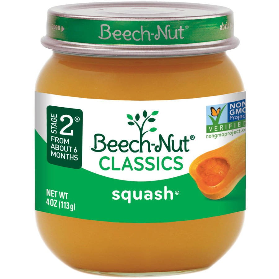(10 Jars) BeechNut Baby Food Jar, Stage 2, Squash, 4 oz